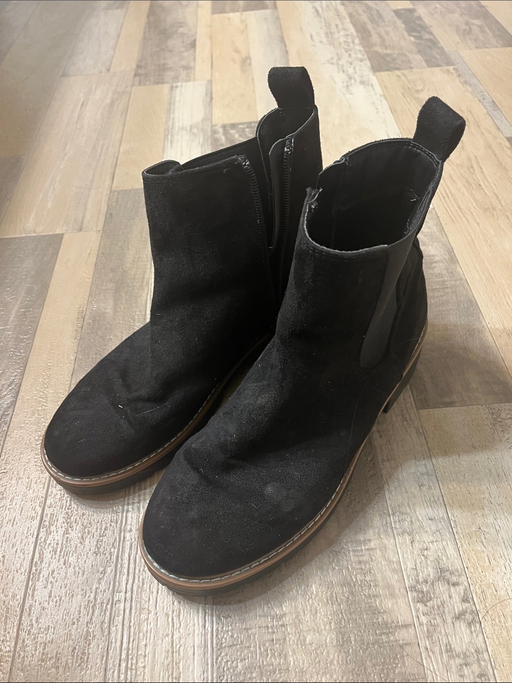 Kensie Black Suede Chelsea Booties